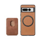 Magnetic Wallet Case for Google Pixel 7, Mag safe Compatible 2 in 1 with Back Card Holder - Brown