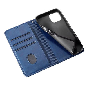 Magnetic Wallet Leather Phone Case For iPhone for iPhone 13 - Navy Blue