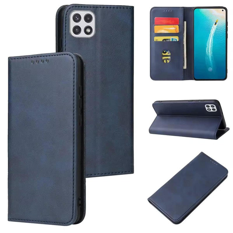 Magnetic Wallet Leather Phone Case For iPhone for iPhone 13 - Navy Blue