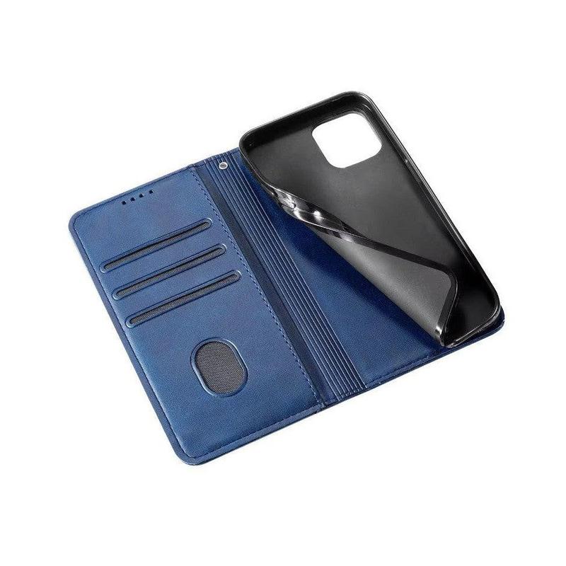 Magnetic Wallet Leather Phone Case For iPhone for iPhone 13 Pro - Navy Blue