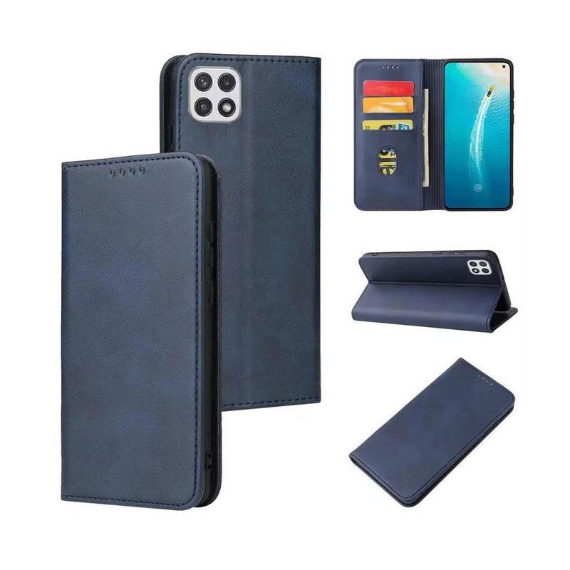 Magnetic Wallet Leather Phone Case For iPhone for iPhone 13 Pro - Navy Blue