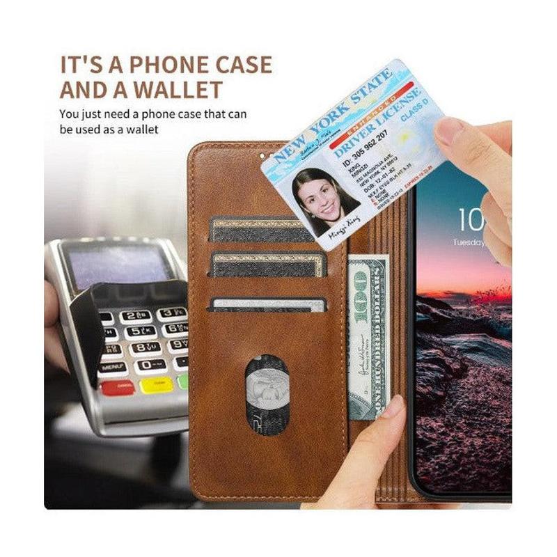 Magnetic Wallet Leather Phone Case For iPhone for iPhone 13 Pro - Navy Blue