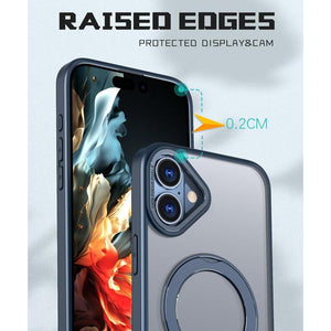 MaxGuard Ring Holder MagSafe Frosted Case for iPhone 16 – Black