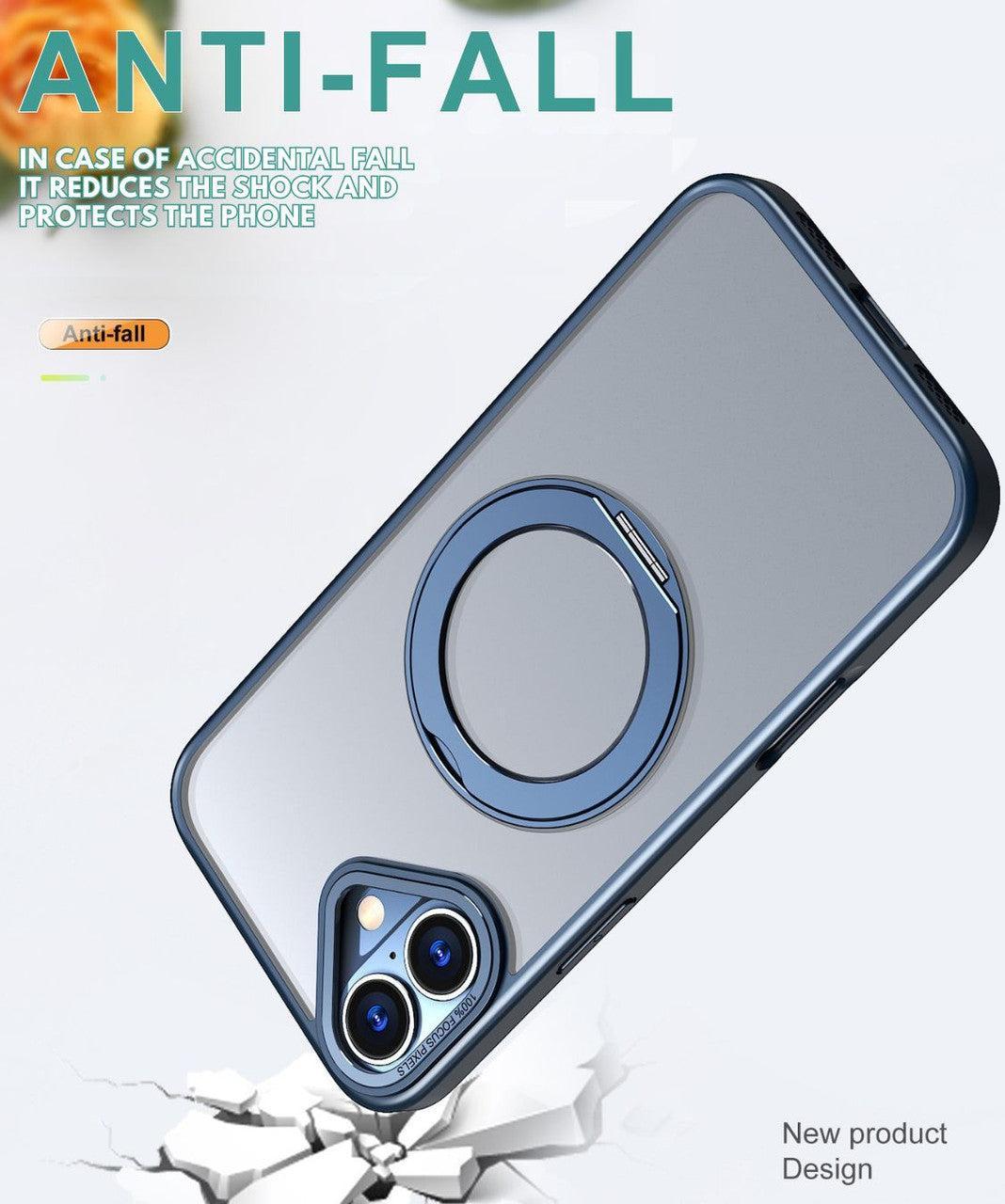 MaxGuard Ring Holder MagSafe Frosted Case for iPhone 16 – Black