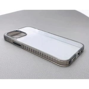 Premium TPU Scratch Resistant Case with Black Crystal Glitter Frame for iPhone 12 / 12 Pro - Clear