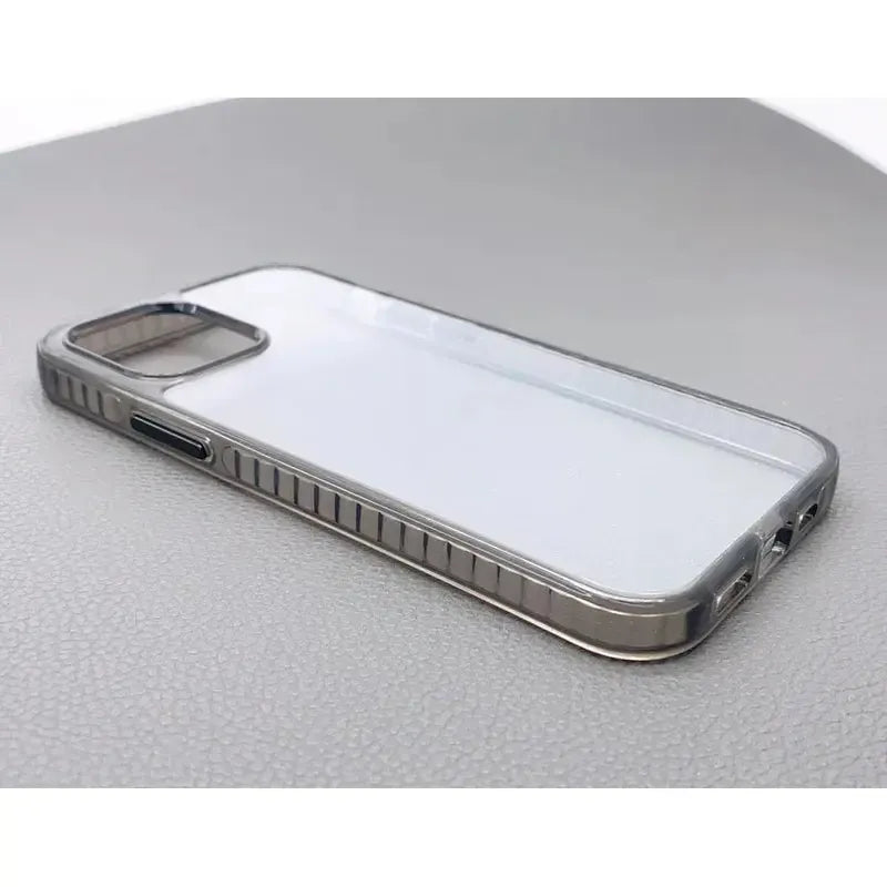Premium TPU Scratch Resistant Case with Black Crystal Glitter Frame for iPhone 13 - Clear