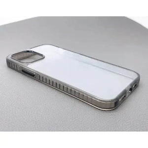 Premium TPU Scratch Resistant Case with Black Crystal Glitter Frame for iPhone 12 Pro Max / iPhone 13 Pro Max- Clear