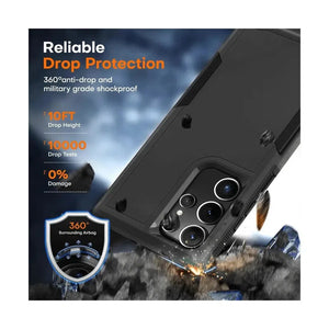 Rugged Shockproof Heavy Duty Case for Samsung Galaxy S24 Plus / S25 Plus - Black