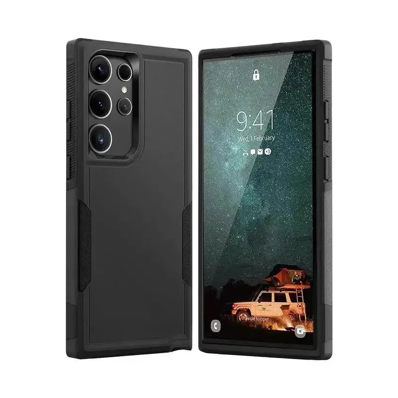 Rugged Shockproof Heavy Duty Case for Samsung Galaxy S22 Ultra - Black