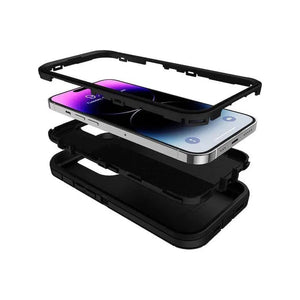 Rugged Shockproof Heavy Duty Case for iPhone 12/12 Pro - Black