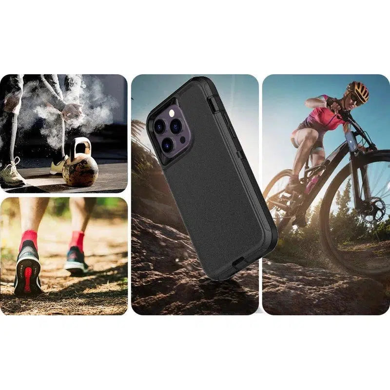 Rugged Shockproof Heavy Duty Case for iPhone 12/12 Pro - Black