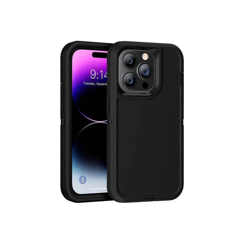 Rugged Shockproof Heavy Duty Case for iPhone 12/12 Pro - Black