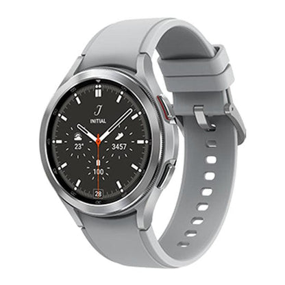 Samsung Galaxy Watch 4 Classic 46MM Stainless Steel GPS Silver -Grey Excellent - Pre-owned