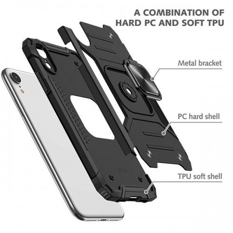 Shockproof Black Hard Phone Case for iPhone 6P/7P/8P - Black