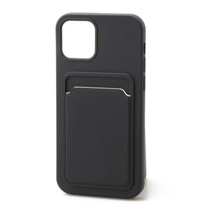 Silicone TPU Card Slot Case Black - For iPhone 12