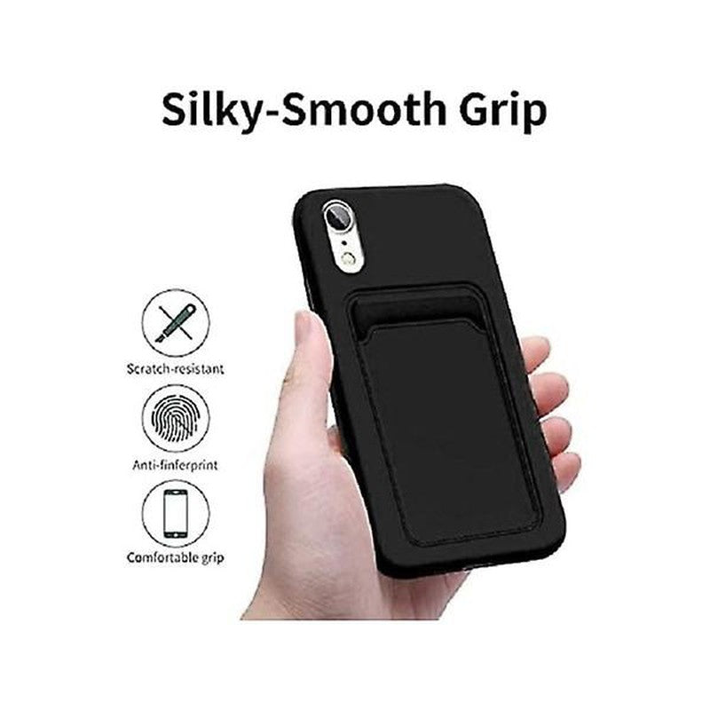 Silicone TPU Card Slot Case Black - For iPhone X / XS