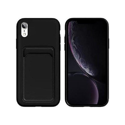 Silicone TPU Card Slot Case Black - For iPhone X / XS