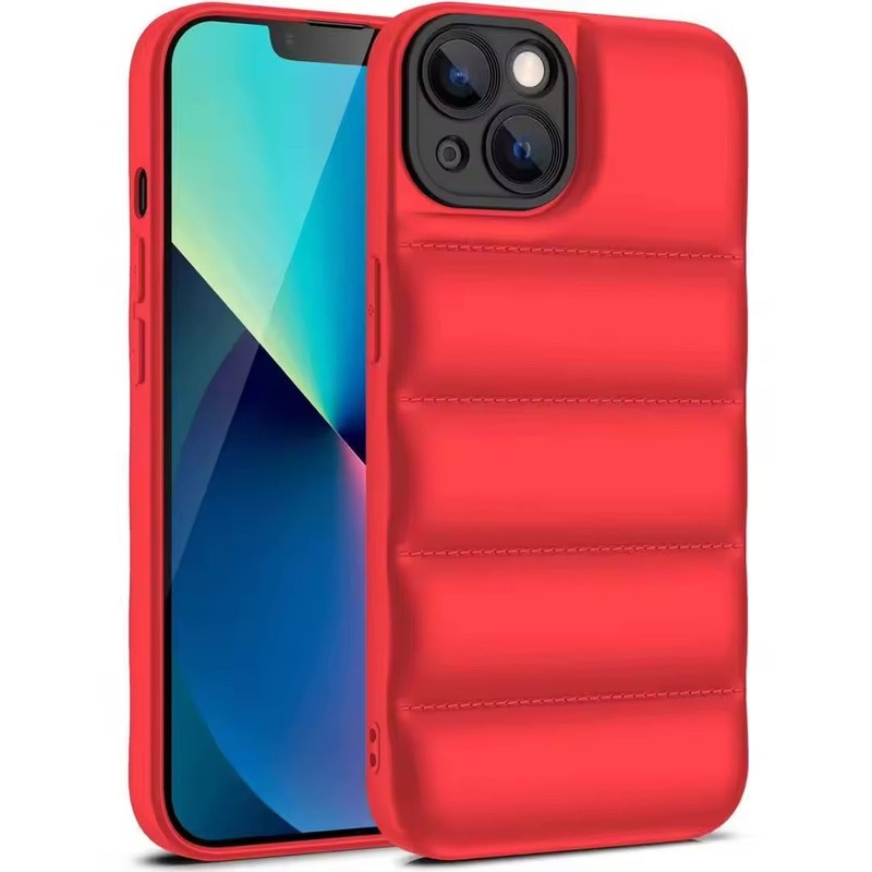 Soft Puffer Jacket Style Mobile Phone Case for iPhone 11 - Red