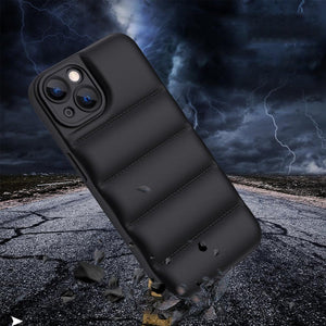 Soft Puffer Jacket Style Mobile Phone Case for iPhone X - Black