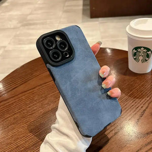 Soft TPU Suede Phone Case Blue - For iPhone 14 Pro