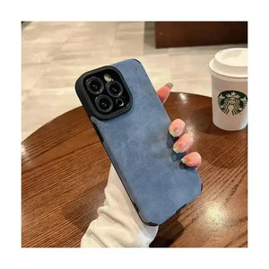 Soft TPU Suede Phone Case Blue - For iPhone 14 Pro