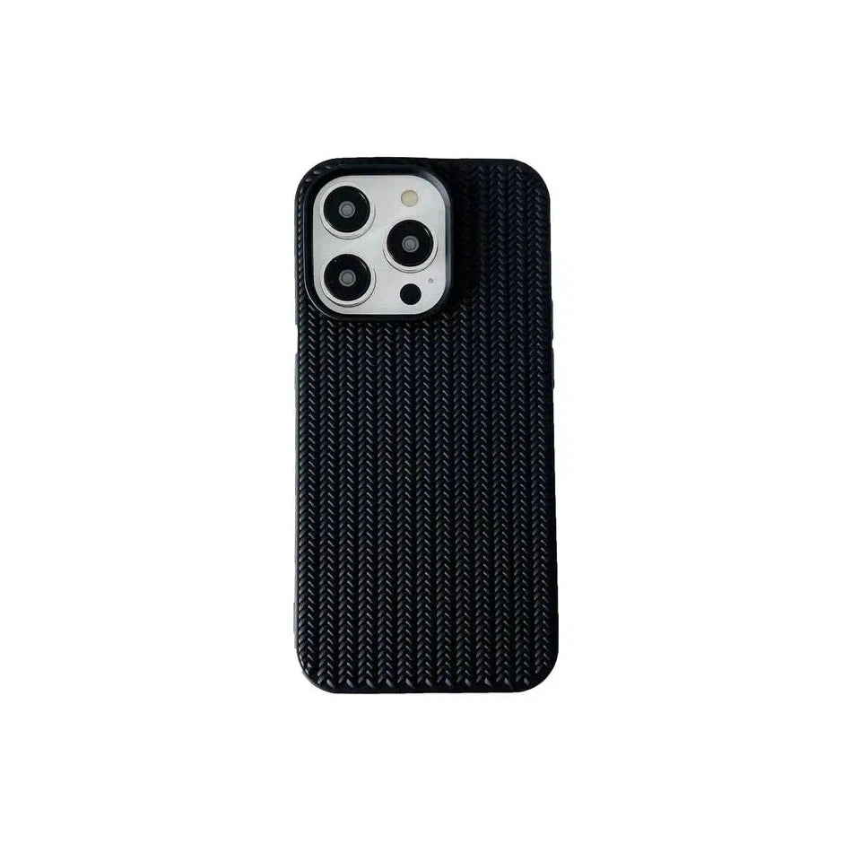 Soft TPU Weave Pattern Back Cover Case For iPhone 13- Black