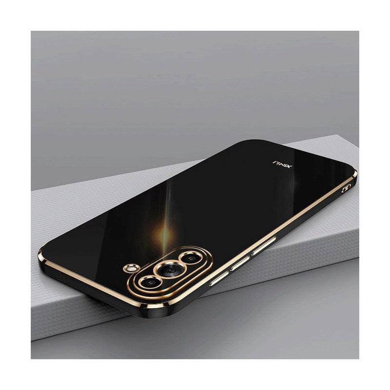 Straight Edge Soft Shell Mobile Phone Case for Samsung Galaxy S20+ - Black