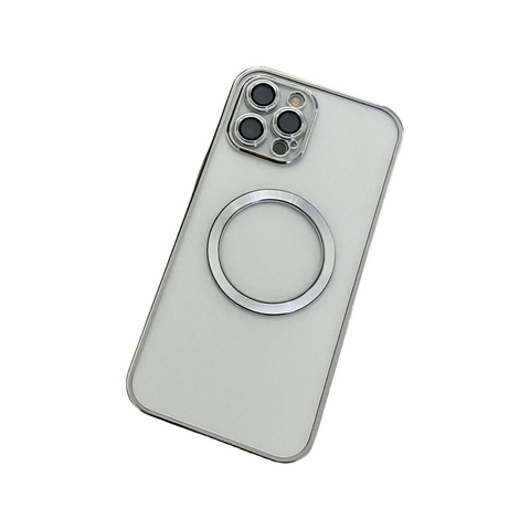 Transparent wireless charging magnetic case for iPhone 12 Pro - White
