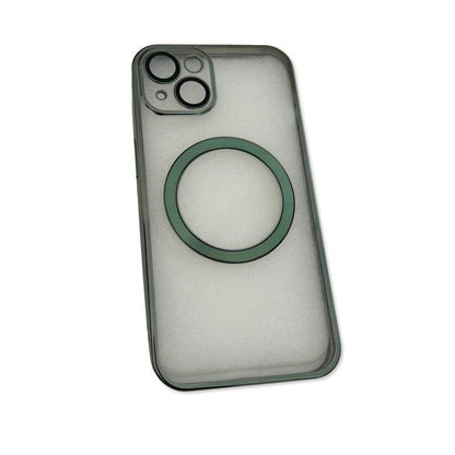 Transparent wireless charging magnetic case for iPhone 13 - Metallic Green