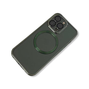 Transparent wireless charging magnetic case for iPhone 13 Pro - Metallic Green