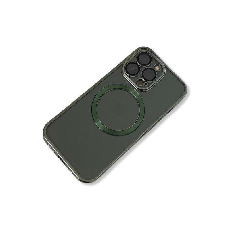 Transparent wireless charging magnetic case for iPhone 13 Pro - Metallic Green