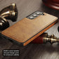 Vintage Stitching Premium Quality Leather Phone Case For Samsung S22 Plus - Brown