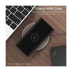 Vintage Stitching Premium Quality Leather Phone Case For Samsung S22 Ultra - Black