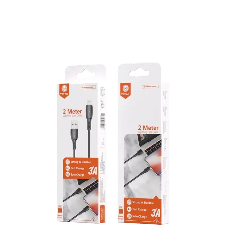 Vipfan 3A Fast & Safe Charge Lightning Cable 2M (X5) - Black