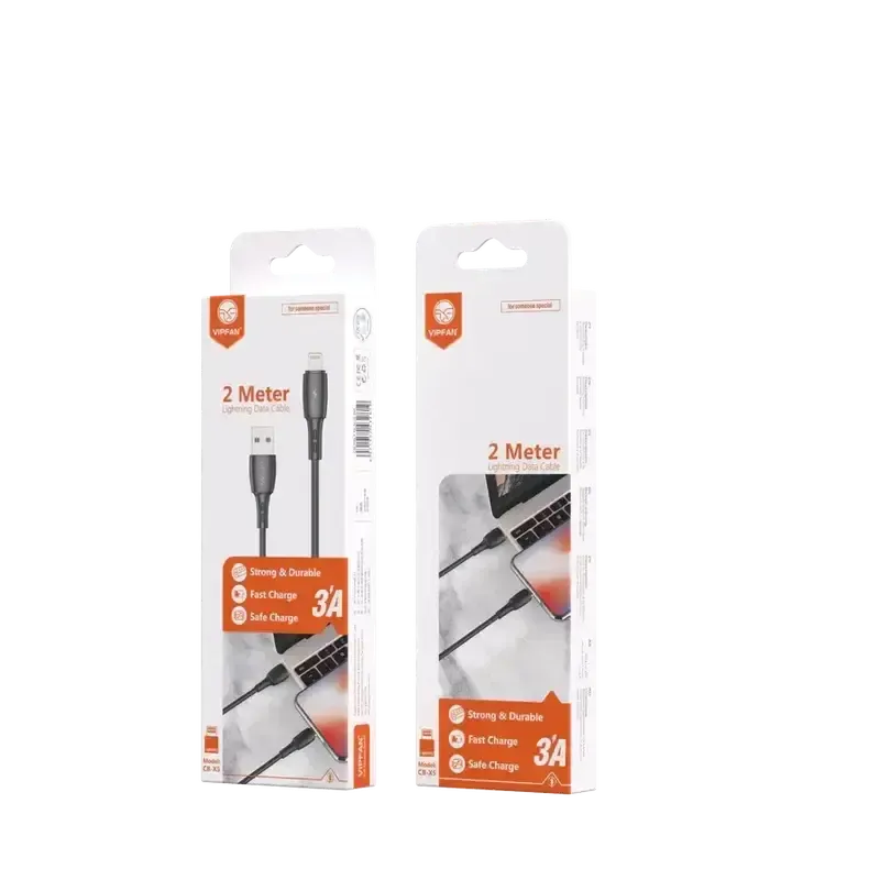 Vipfan 3A Fast & Safe Charge Lightning Cable 2M (X5) - Black