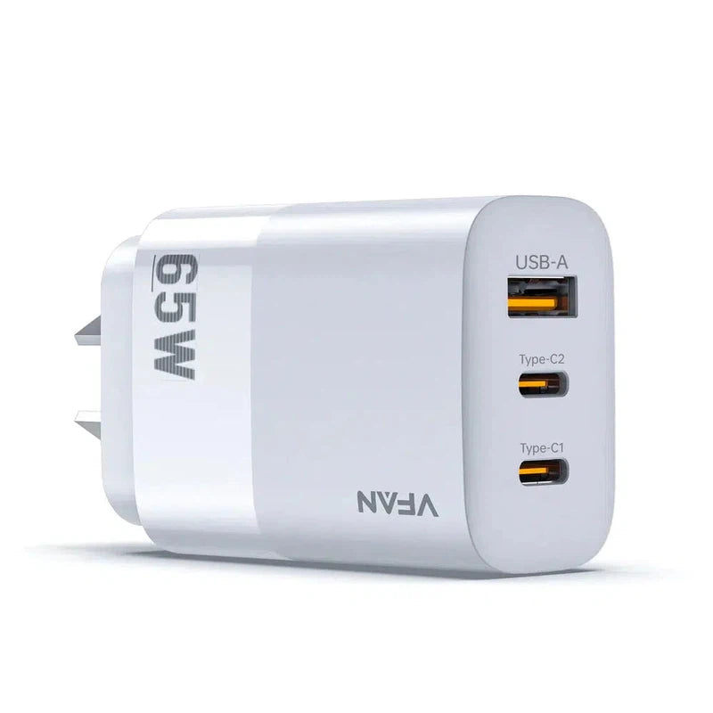 Vipfan 65W 2USB-C & USB-A Dual Ultra Fast Charger adapter