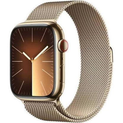 Apple Watch Series 9 41mm GPS + Cellular Gold Stainless Steel with Gold Milanese Loop - Excellent Pre-owned