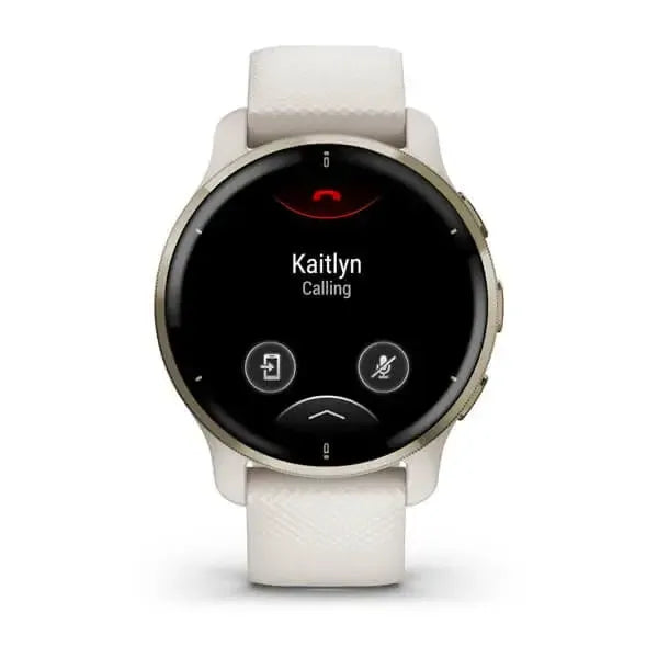 Garmin Venu 2 Plus 43mm GPS Smartwatch Cream Gold Stainless Steel Bezel with Ivory Case and Silicone Band - Excellent Pre-owned