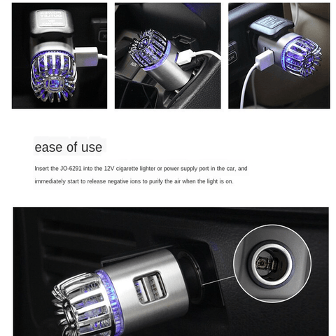 2 In 1 Smart Portable USB Vehicle Car Charger and Airpurifier