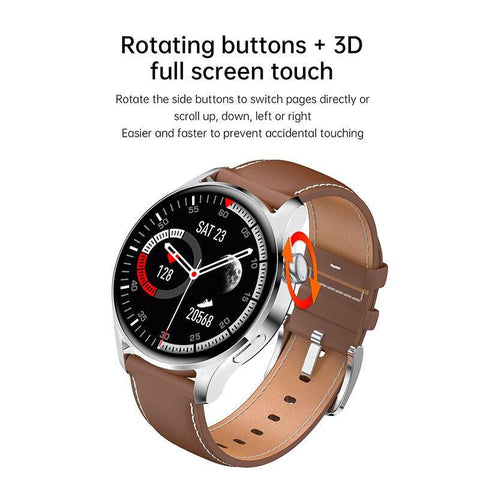 BT Smart Watch 1.35" HD Screen with calling HR & fitness tracking - Brown