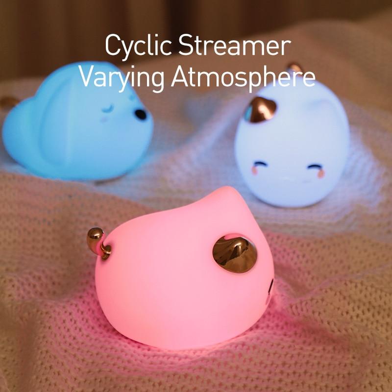 Baseus Cute Series kitty Silicone rechargeable night light for kids bedroom
