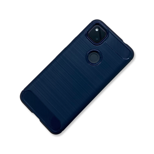 Beetle Carbon Fibre Soft TPU Case for Google Pixel 4a 4G- Blue