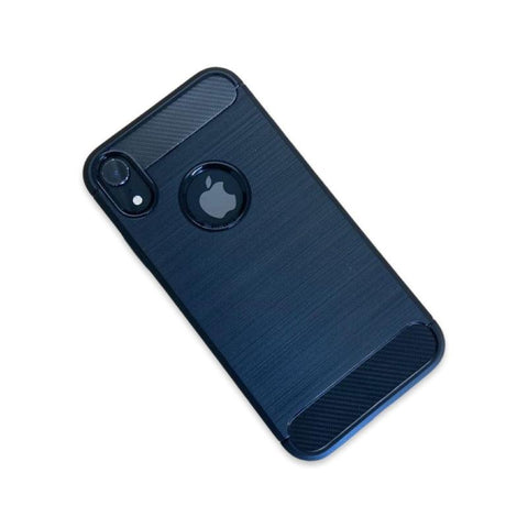 Carbon Fibre Soft TPU Brushed Texture Mobile Phone Case for iPhone XR - Black