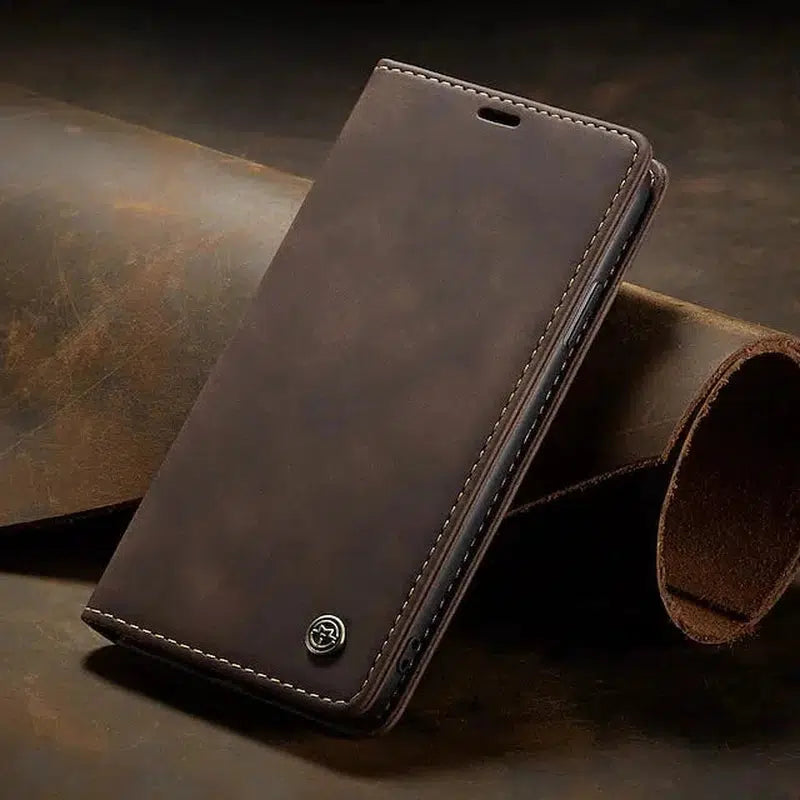 Caseme Magnetic Flip PU Leather Wallet Case for iPhone 11 Pro - Brown