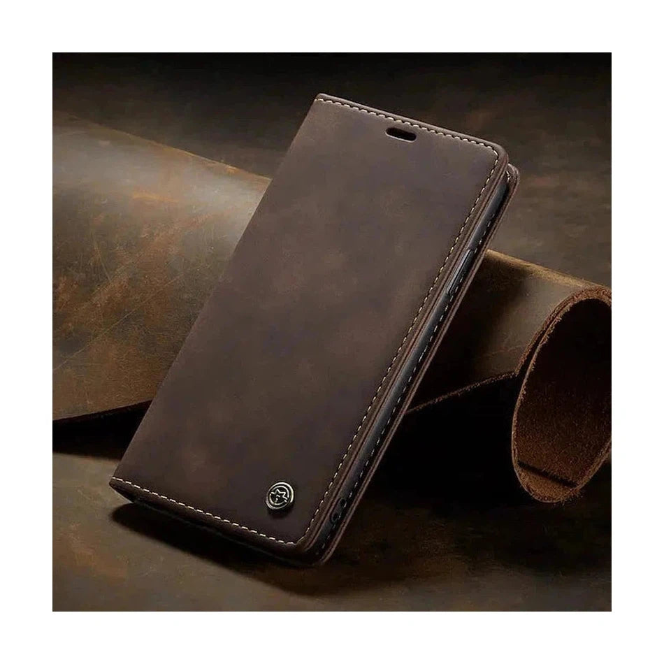 Caseme Magnetic Flip PU Leather Wallet Case for iPhone 11 Pro Max - Brown