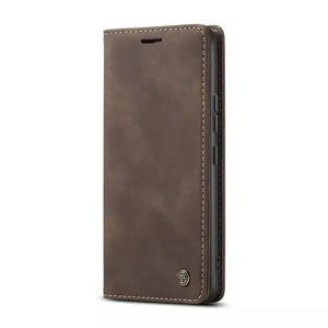 Caseme Magnetic Flip PU Leather Wallet Case for iPhone X / XS - Brown