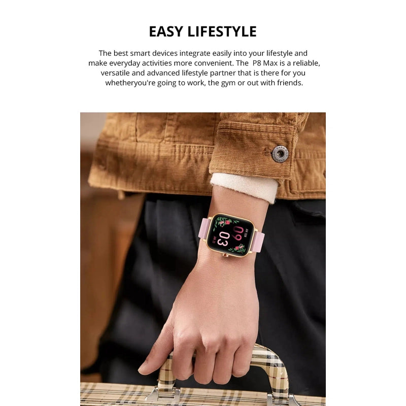 Colmi P8 Max Smart Watch with Bluetooth Calling & Fitness tracking - Rose Gold