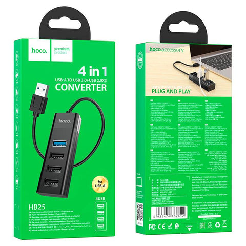Hoco USB hub 4-in-1 HB25 USB to USB3.0+USB2.0*3