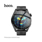 Hoco Y9 Round Case Smart Watch with Bluetooth calling - Black