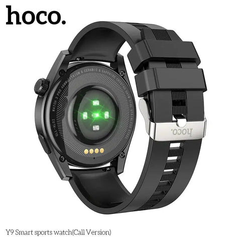 Hoco Y9 Round Case Smart Watch with Bluetooth calling - Black